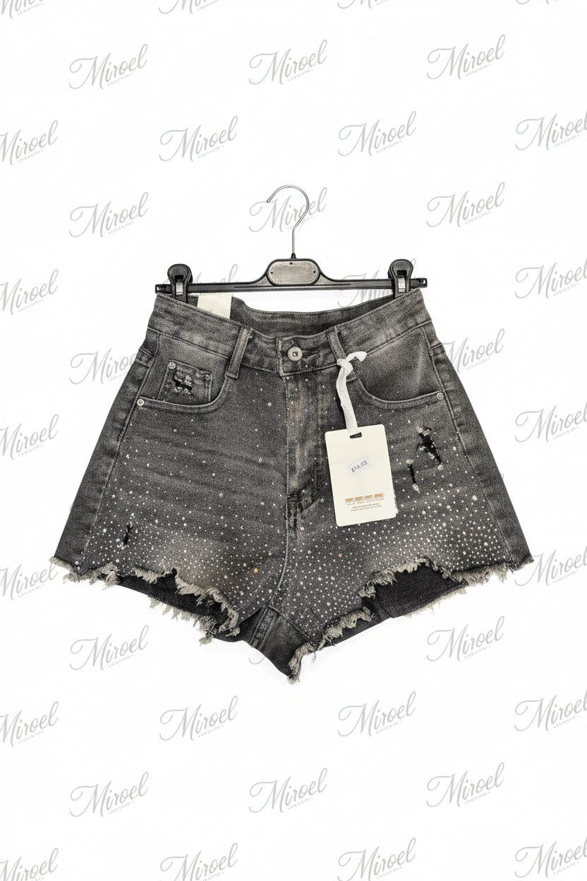 Shorts Denim Luxury con Strass - Effetto Scintillante ✨