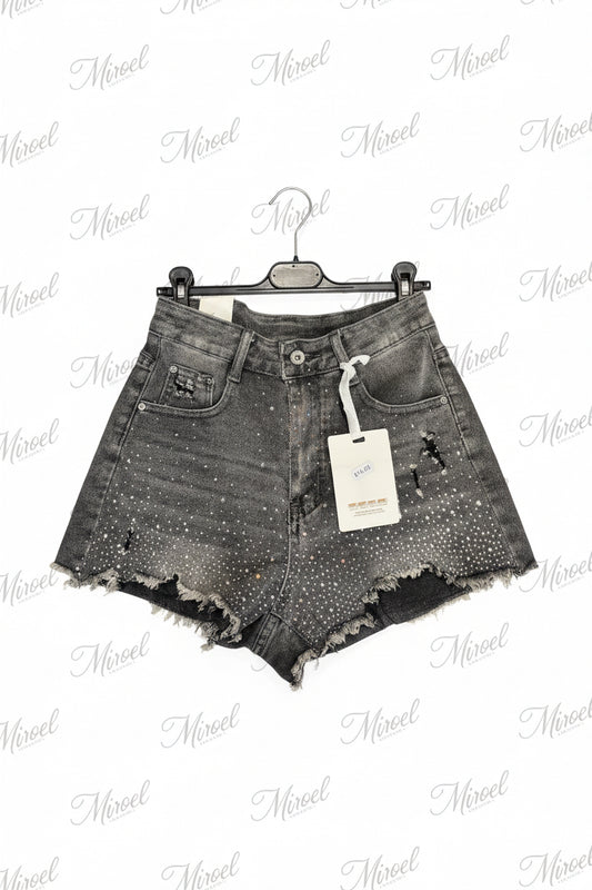 Shorts Denim Luxury con Strass - Effetto Scintillante ✨